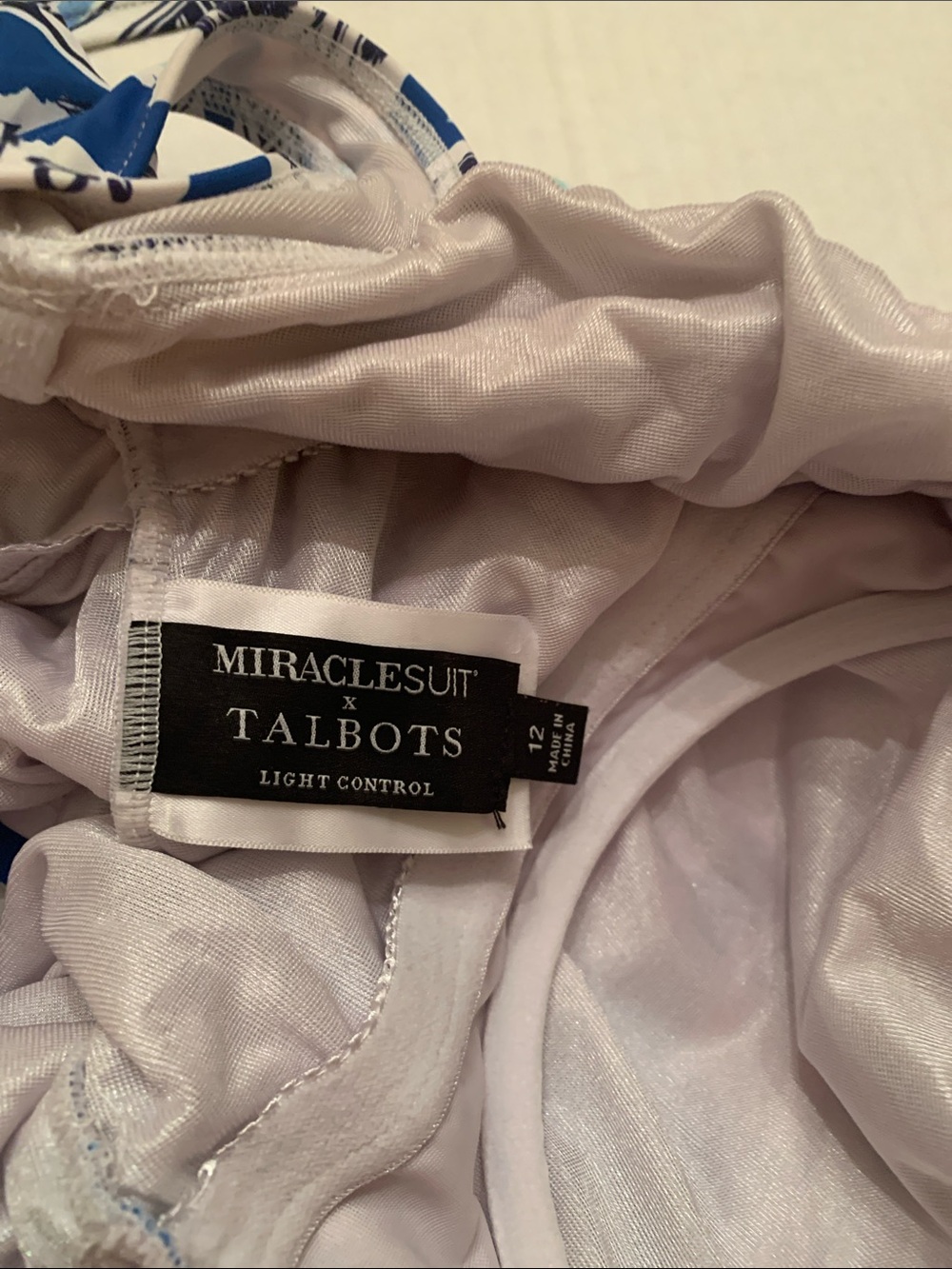 VGUC Talbots Blue and White Tropical Print Swim Tankini & Swim skirt size 12 - Picture 5 of 12